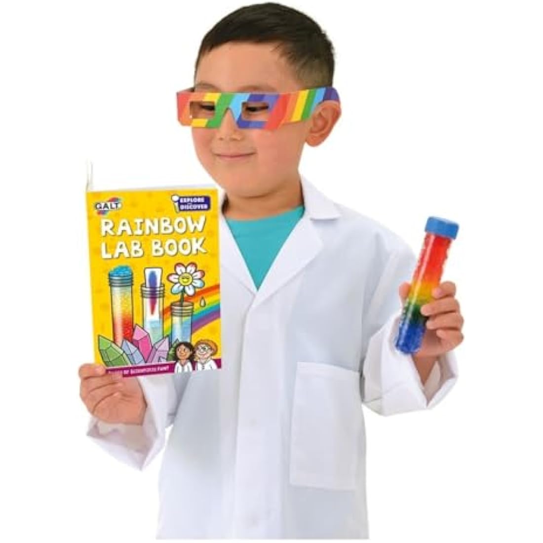 Galt Rainbow Lab - Explore & Discover Childrens Science Kit - 12 Science Experiments for Kids, Colourful Crystals - STEM Toys & National Curriculum Compatible - Gifts for Boys & Girls Ages 5 P