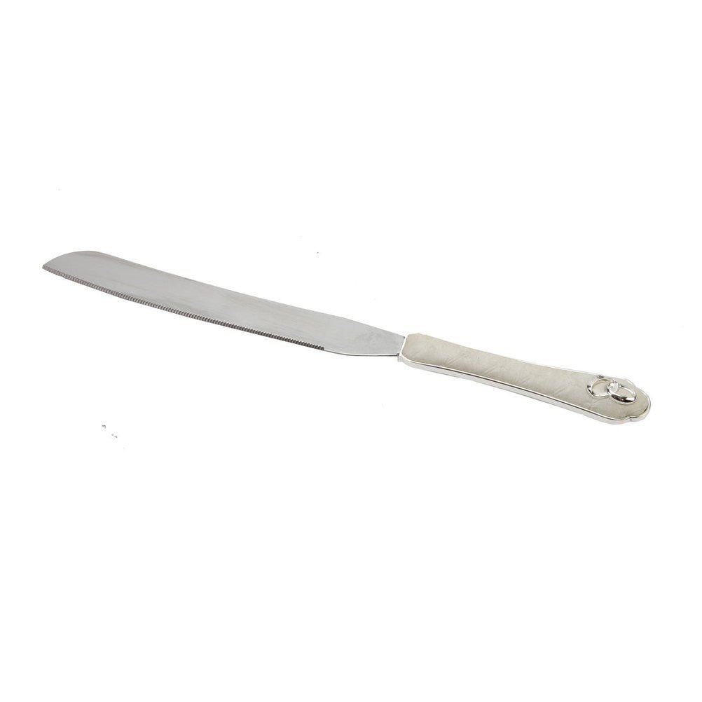 juliana silver plated & cream suede effect knife &ring icons