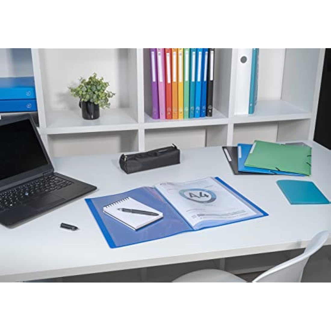 Exacompta - Ref 85102E - Soft PP Display Book - Suitable for A4 Documents, Made from Polypropylene, Lightweight, 100 Pockets, 200 Viewing Pages - Blue Cover