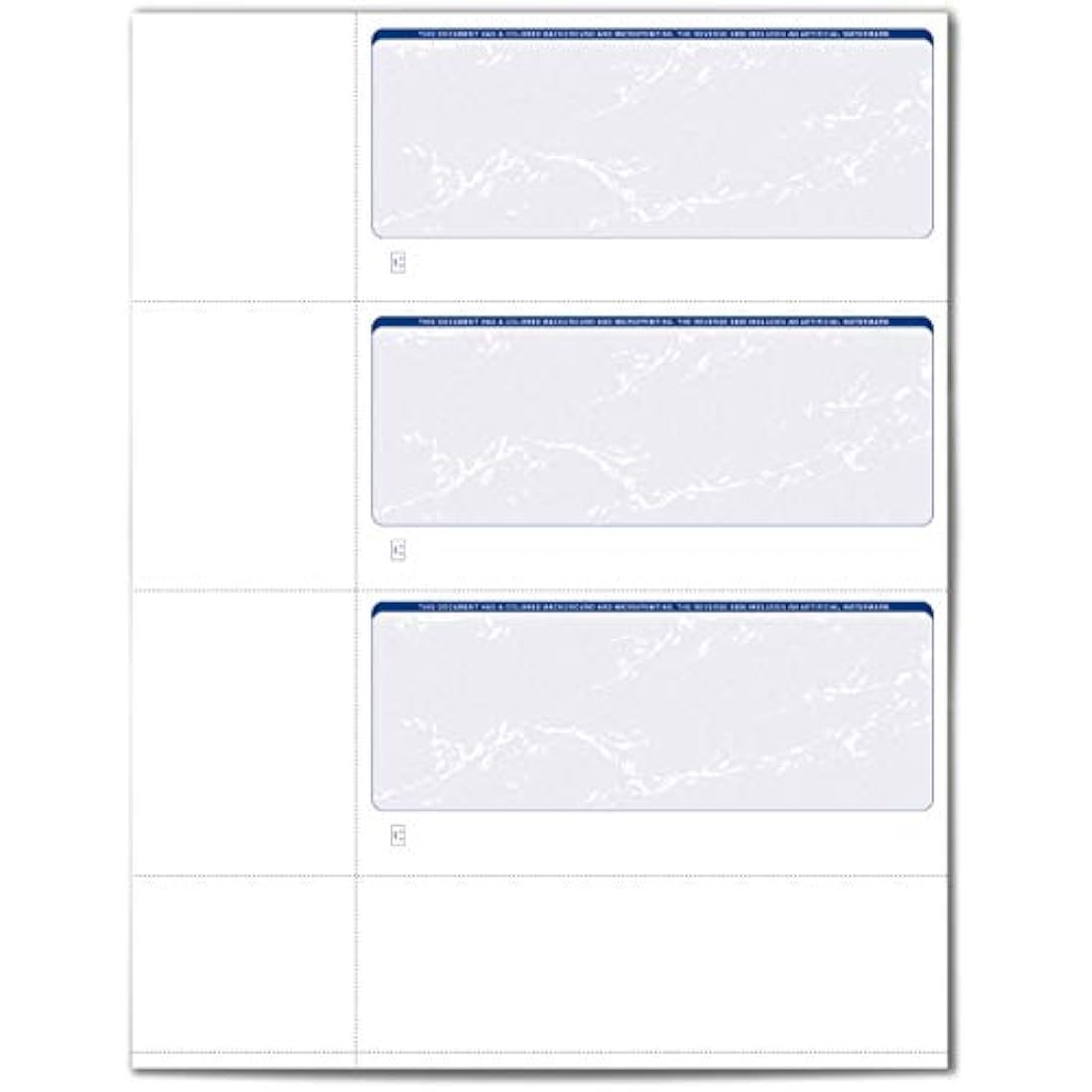 VersaCheck Secure Checks - 750 Blank Business or Personal Wallet Checks - Blue Prestige - 250 Sheets Form #3001-3 Per Sheet (31BP01-01255-4)
