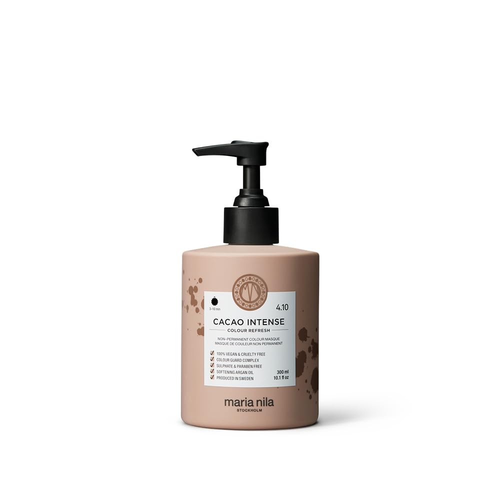 Maria Nila Colour Refresh, Cacao Intense 300 ml, Brown Hair Mask, Semi-Permanent Pigments, 100% Vegan & Sulfate/Paraben free