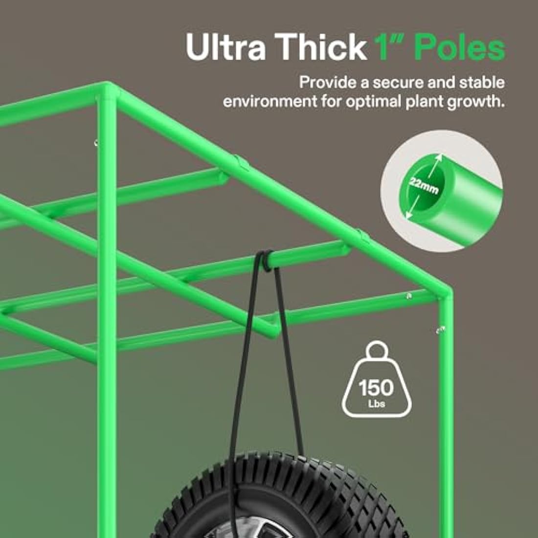 VIVOSUN Pro Grow Tent 80 x 80 x 160 cm Grow Tent with Thick 22 mm Poles, Oxford Fabric with Highly Reflective Mylar Extra Hanging Poles for Hydroponics P276 for AeroLight A150, No High CFM Set