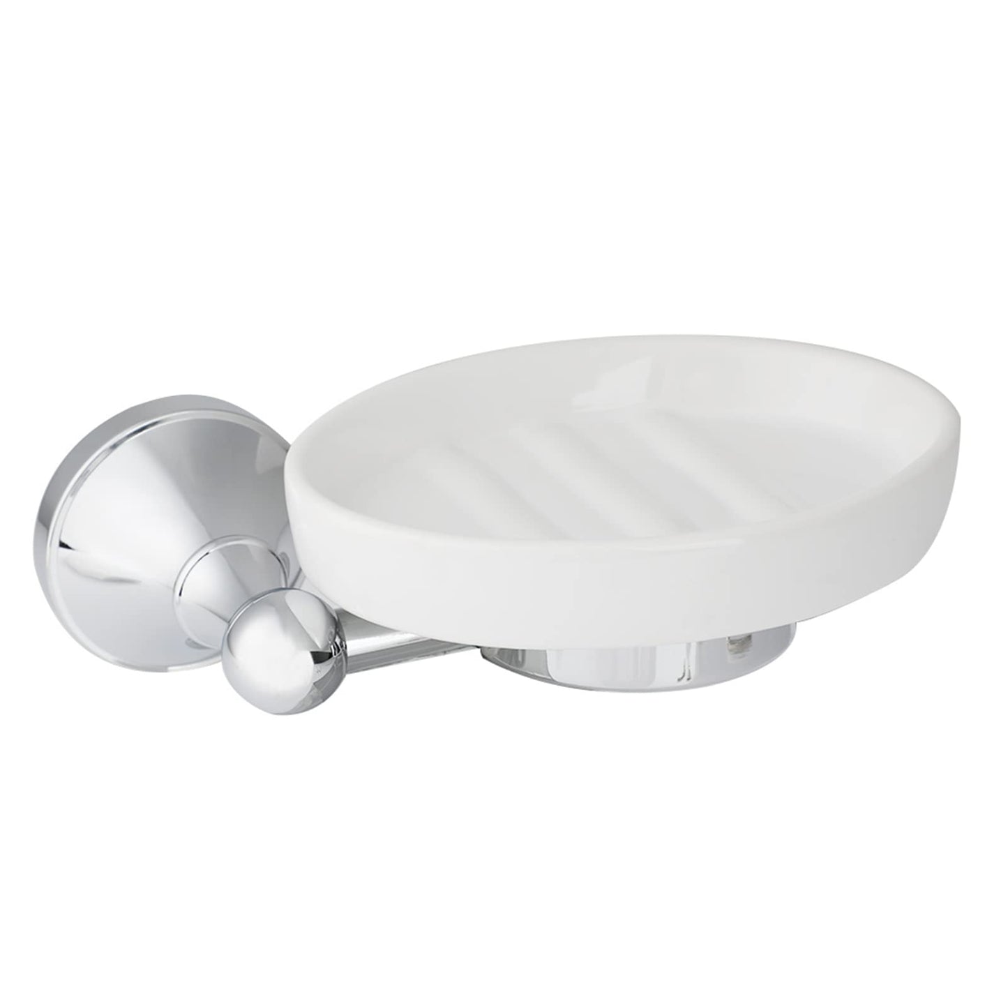 Wall Mounted Gold Soap Dishes Ceramic Holder for Vintage Bathrooms - Elegant Chrome Finish