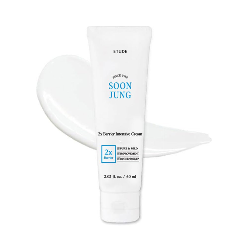 ETUDE SoonJung 2x Barrier Intensive Cream (Original), Hypoallergenic Shea Butter Hydrating Facial Cream for Sensitive Skin, Water-oil Balance &