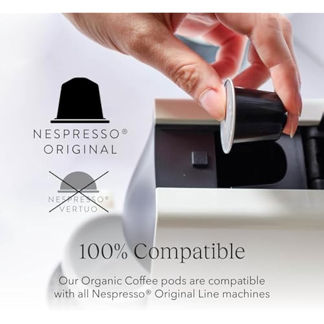 Cru Kafe Organic Ristretto Arabica & Robusta Espresso Single-Serve Coffee Pods (80 Pods) Compatible with Nespresso Original Line