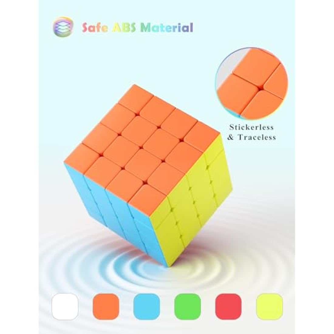 ROXENDA Speed Cube - Fast Smooth Turning Solid Durable & Stickerless Frosted, Best 3D Puzzle Magic Cube Toy - Turns Quicker than Original for kids Gift & Adult & Children(4x4x4 Cube)