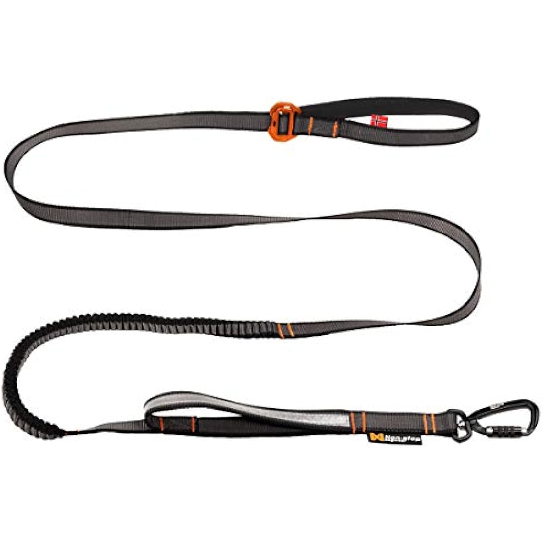 Non-Stop Dogwear Touring Bungee Adjustable Leash, Black - 23mm