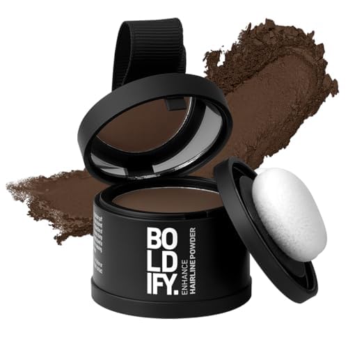BOLDIFY Hairline Powder - Root Touch Up Hair Color for Gray Coverage - Bald Spot Concealing Hair Powder for Women and Men - 24-Hour Stain-Proof -