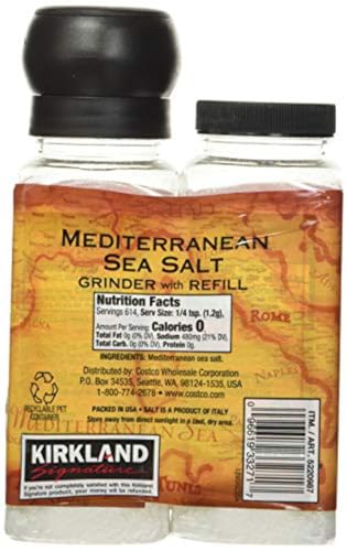 Kirkland Signature Mediterranean Sea Salt Grinder with Refill 737g