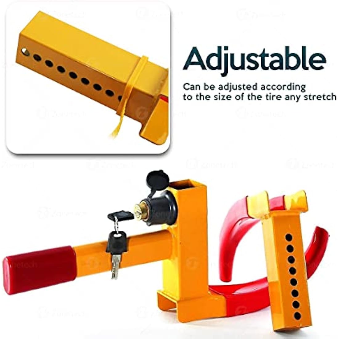 Keraiz Heavy Duty Wheel Clamp For Car 61x30x8cm | 1.78kg / Anti-theft Safety Lock With Keys/Lock For Cars Trailers RV ATV Auto Tires ~ Tire Clamp Lock ~ Tire Lock -Security Accessories