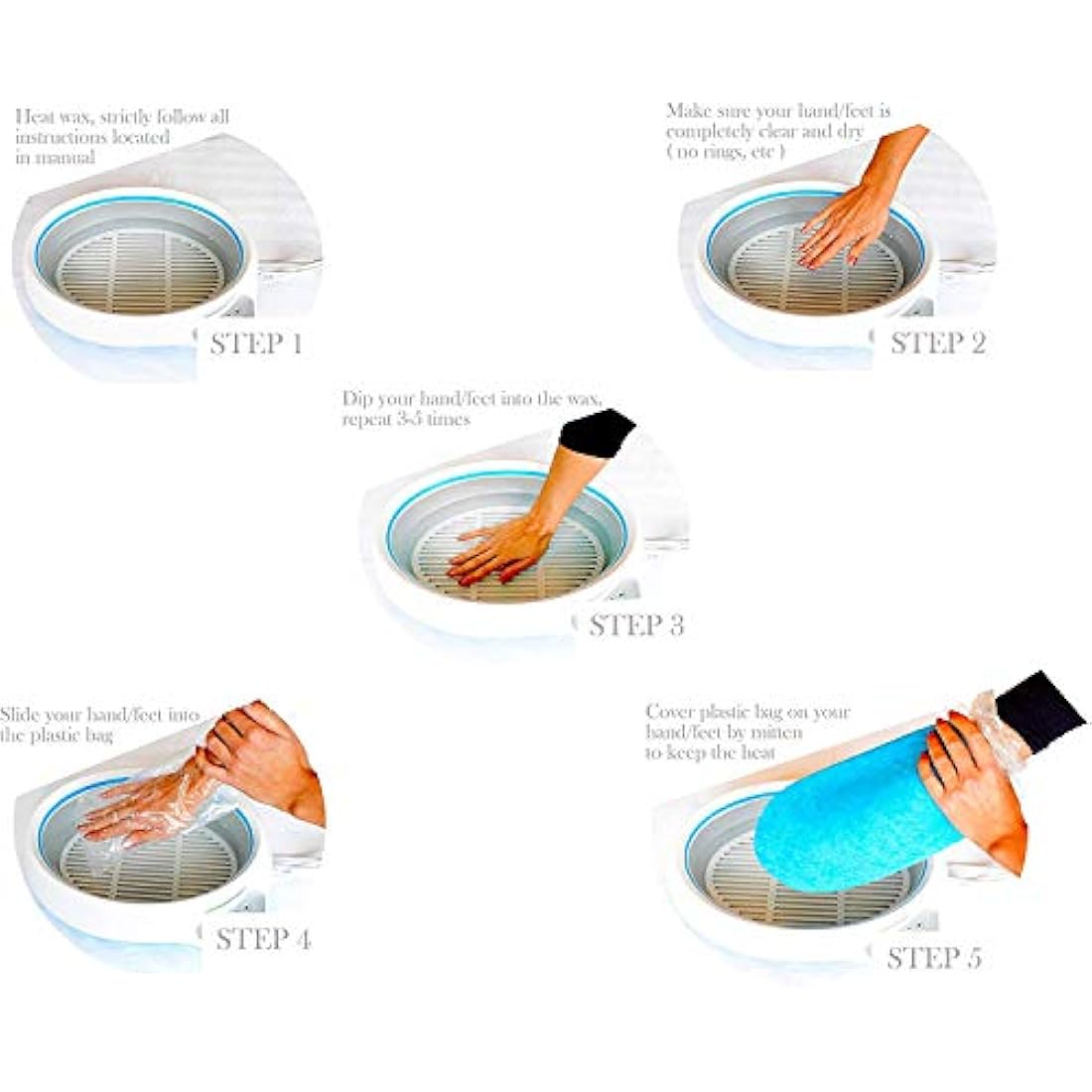 Worldwide Unique Paraffin Wax Spa Bath BODY COMFORT BC 01 for Longest Paraffin Bath of Hands,Feet,Elbows,Fast Melting around 40 min/1kg, Free 3kg Wax