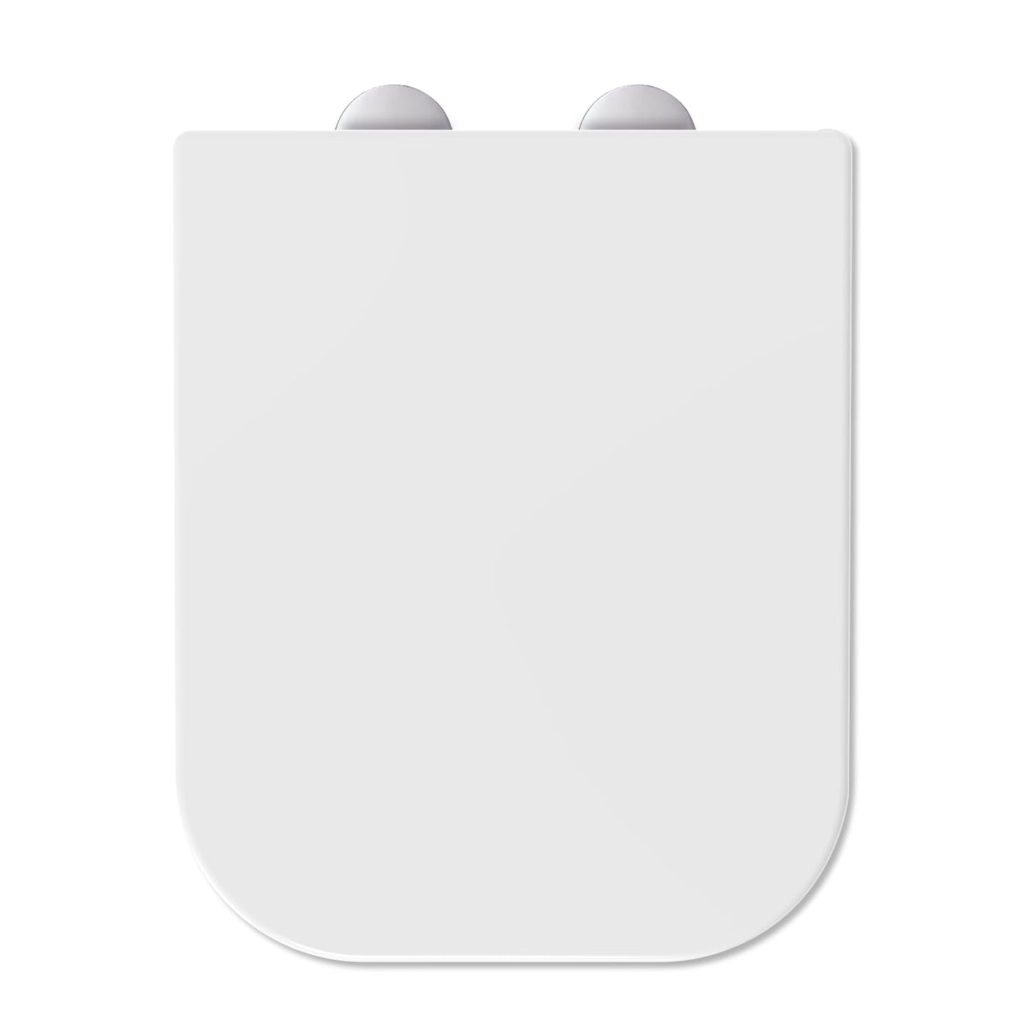 MASS DYNAMIC Square Toilet Seat Features Soft-Close, White Loo Seat with One-Button Quick Release for Hassle-Free Cleaning, Top Fixing Adjustable
