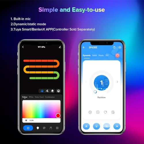 BTF-LIGHTING WS2812E ECO RGB Alloy Wires 5050SMD Individual Addressable 16.4FT 30Pixels/m 150Pixels Flexible White PCB Full Color LED Pixel Strip Dream Color IP30 Non-Waterproof DIY Projects Only DC5V