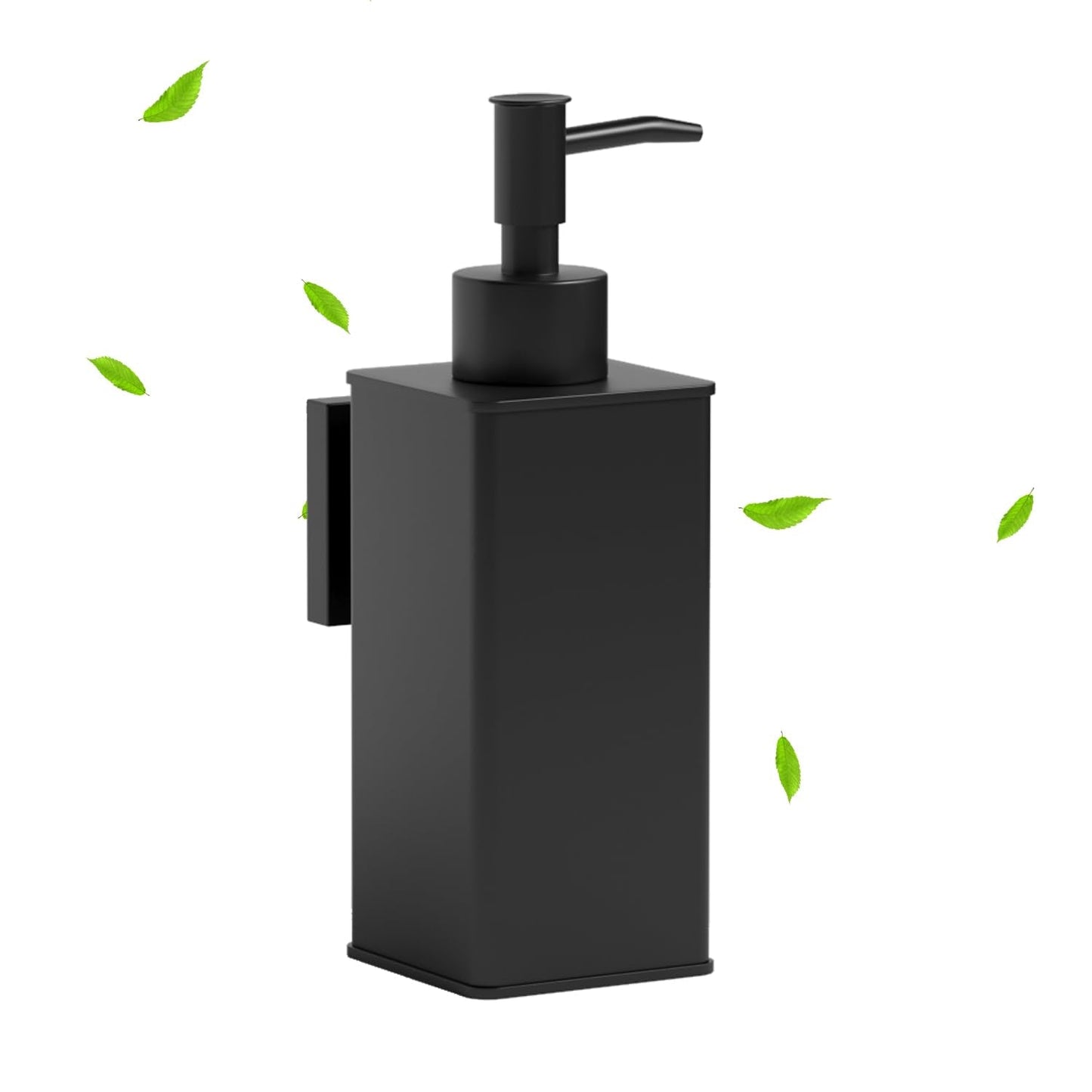 BVL Soap Dispenser Black Wall Mounted 240 ml Soap Dispenser Square Waterproof Metal Soap Dispenser