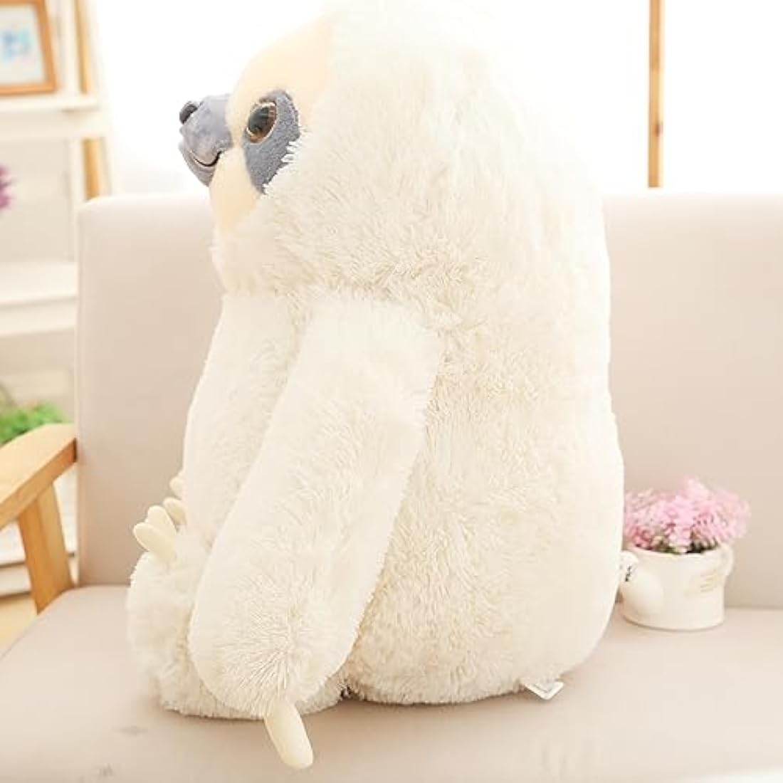 Winsterch Cuddly Sloth Large Stuffed Animal Teddy Baby Doll Birthday Gifts, Plush Soft Toy (Ivory, 27.5 Inches)