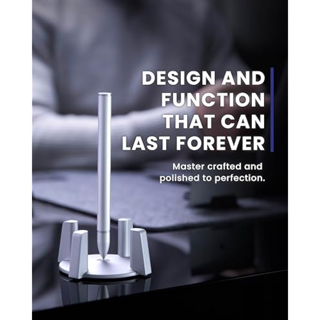 novium Hoverpen - Luxury Pen for Men & Women, Vertically Standing Executive Ballpoint Pen with Top Grade Free-Flowing Ink & Refill, Unique Gifts for Men, Desk Pen, office Decorations