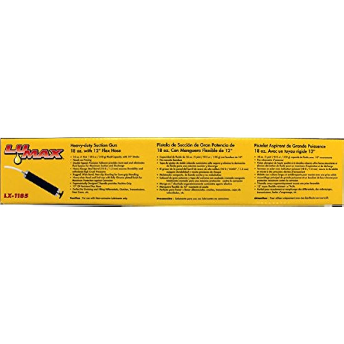 Lumax LX-1185 Black 18 oz. Suction Gun with 12" Vinyl Hose