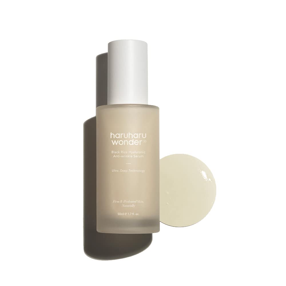 haruharu wonder Black Rice Hyaluronic Anti-Wrinkle Serum, Plumping, Glowy Skin, Fine Lines, Firming, Korean Skincare, Vegan, 50ml