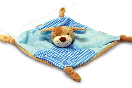 Keel Toys Blue Puppy Dog Comforter Blankie and Rattle 28