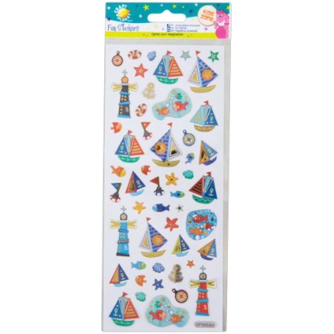 Craft Planet Fun Stickers, Nautical, Stickers For Young Crafters Collection, For Posters, Card Making, Scrapbooking, Party Bag Fillers, Sticker Book, Reward Chart Stickers, Invites, Craft
