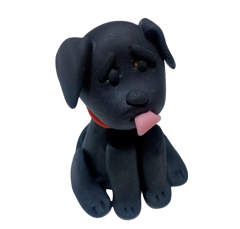 Labrador cake topper - black - Edible - fondant dog