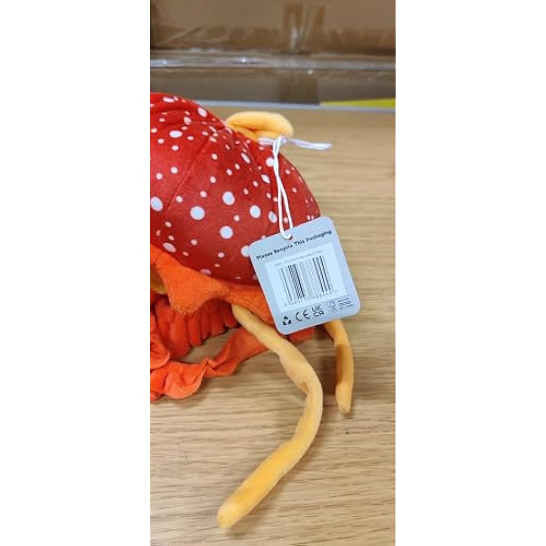 Zappi Co 100% Recycled Plush Jellyfish Orange Toy (33cm Height) Stuffed Soft Cuddly Eco Friendly animals Collection For New Born Child First kid