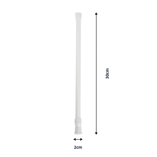 30-50cm Extendable White Net Curtain Rod for Cupboards and Windows