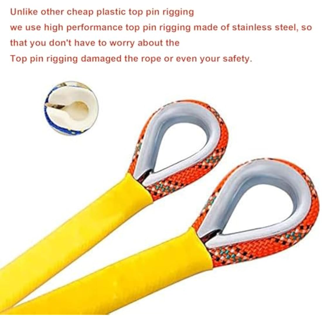 Gangying Climbing Rope 8mm Outdoor Static Rock Climbing Rope 30m High Strength Cord Safety Rope Braid Nylon Rope Escape Rope Fire Rescue Parachute Rope with 2 Carabiner