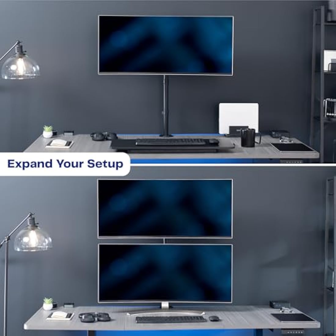 VIVO Single Monitor Desk Mount, Extra Tall Fully Adjustable Stand for 1 LCD Screen up to 32 inches, Ultra Wide Screens up to 38 inches, 22 lbs Capacity, STAND-V001T