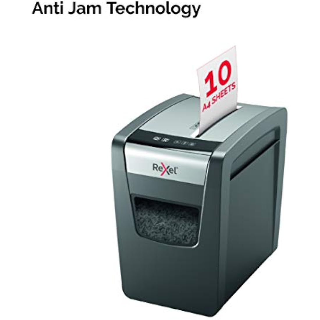 Rexel Momentum X410-SL Slimline Cross Cut Paper Shredder, Shreds 11-10 Sheets (70-80 gsm), 23 Litre Bin, Black, 2104573
