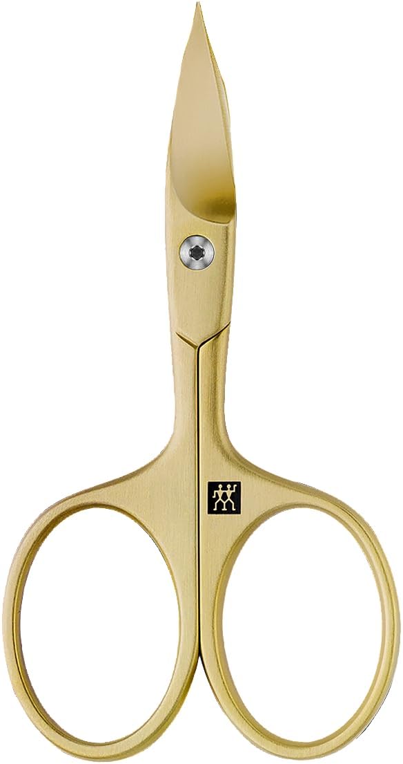 ZWILLING Combi Nail Scissors (Scissors for Nails and Cuticles Curved Edge and Fine Tip for Precise Cut) Premium Gold 90mm