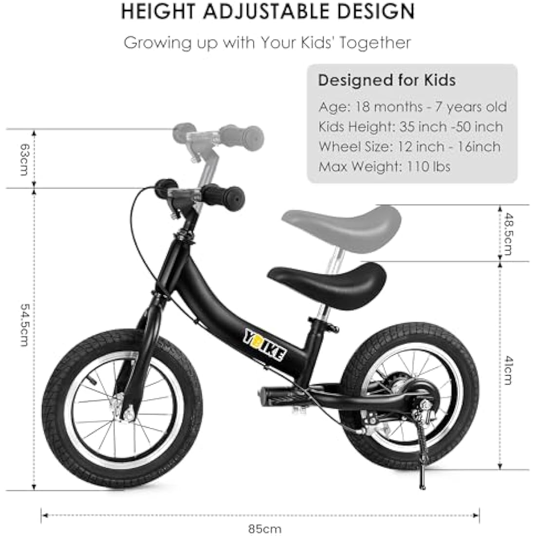 YBIKE Balance Bike 2 in 1,The Dual Use of a kids' Balance Bikes and Kids Bike, for 2 3 4 5 6 7 Years Old -12 14 16 Inches with Training Theory, Brake, Pedal