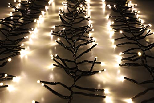 Christmas Concepts 1000 12M/40FT Warm White LED Cluster Lights with 8 Function Controller - Indoor/Outdoor - Energy Efficient A++ - Christmas Lights