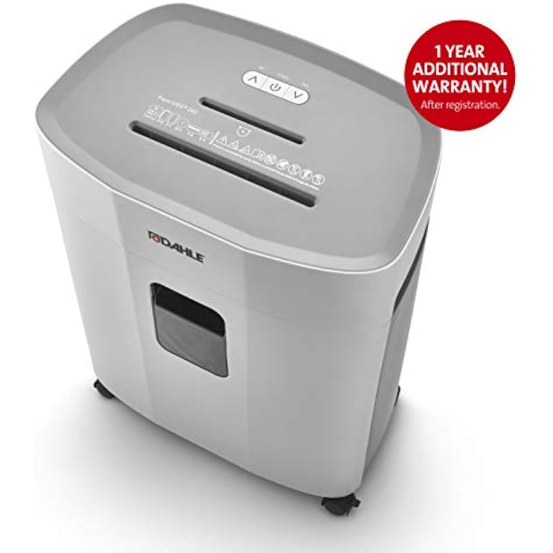 Dahle PaperSAFE 240 Paper Shredder (10 Sheets, Oil-Free, Jam Protection, Cross-Cut, for Home-Office) Grey, 54.5 x 44.3 x 27.3cm