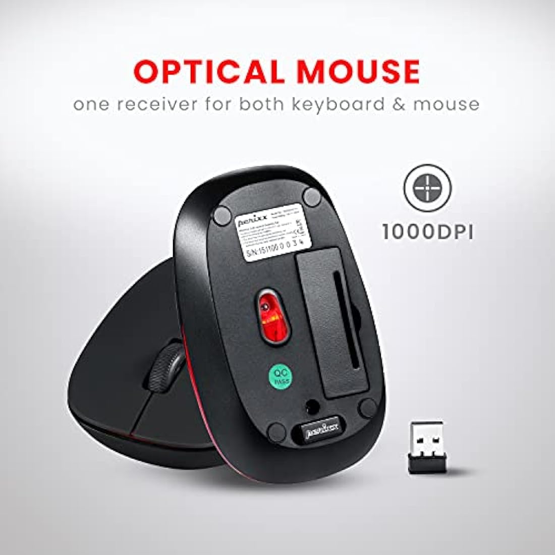 perixx PERIDUO-712 Wireless Mini Keyboard and Mouse Combo - AES 128 Bit - Black - UK Layout