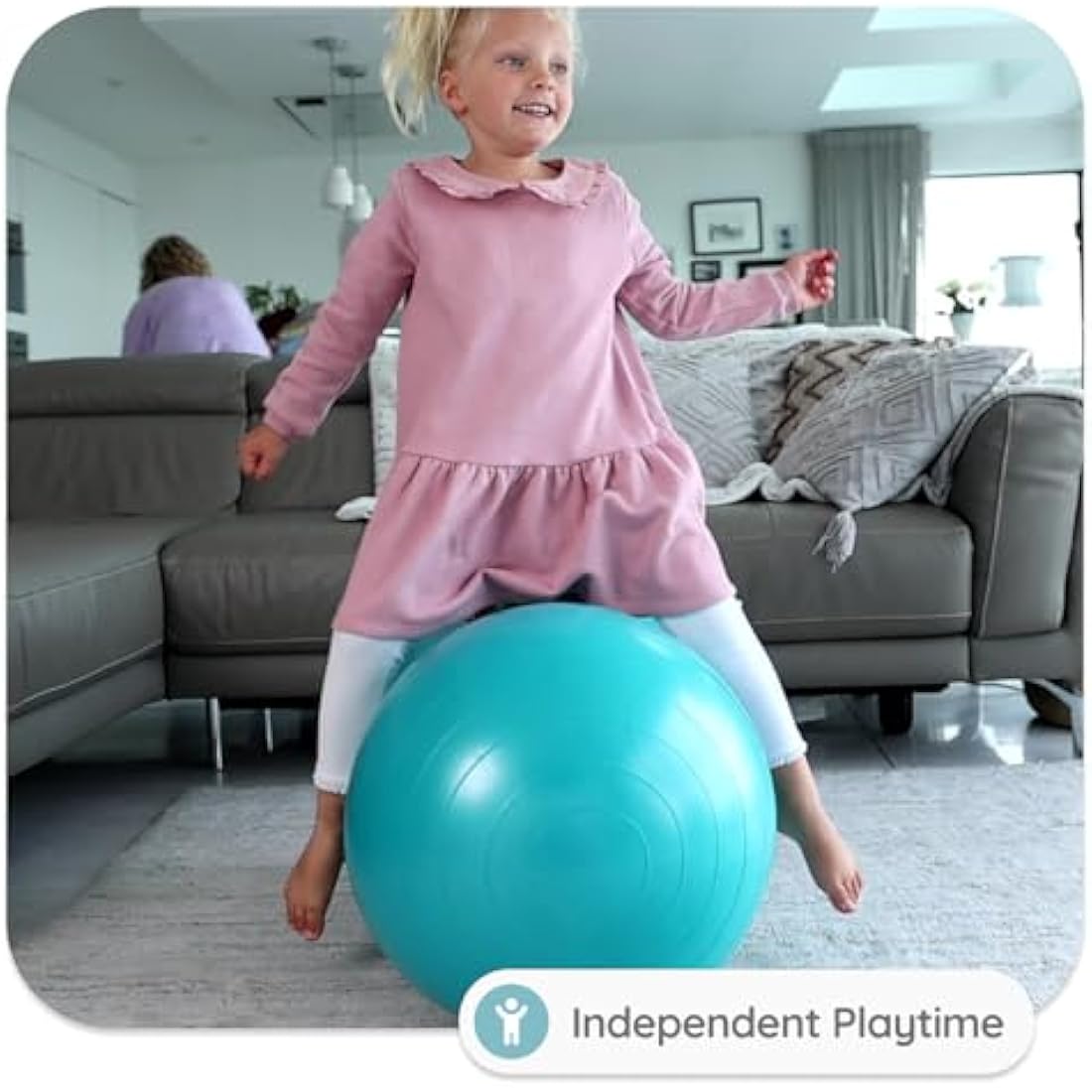BABYGO® Sensory Exercise Ball | Peanut Ball for Kids Children | Autism Therapy Calming Development Activities Motor Skills | Exercise Book & Pump Included