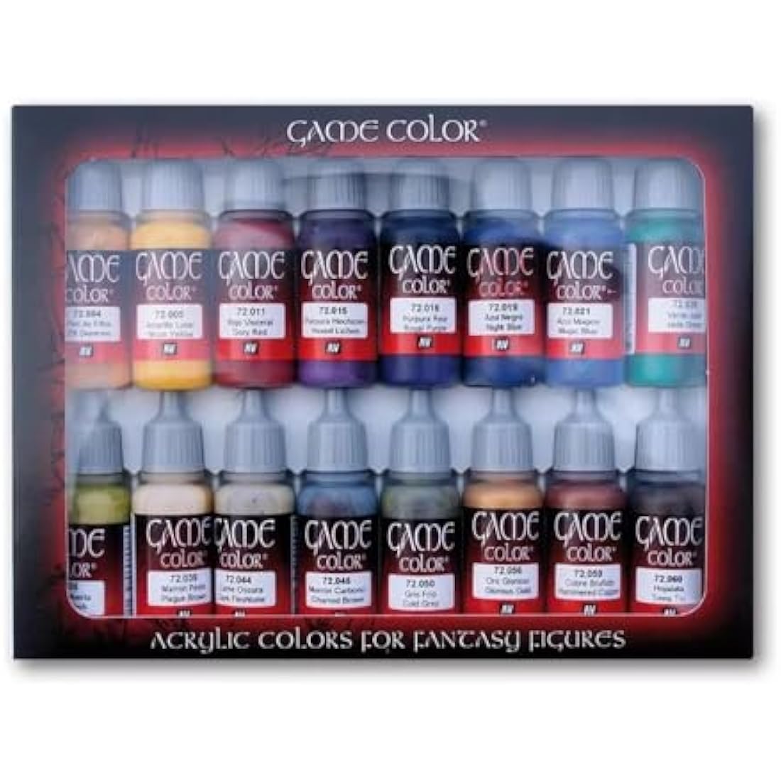 Vallejo Game Color Advanced Acrylic Paint Set - Assorted Colours (Pack of 16)