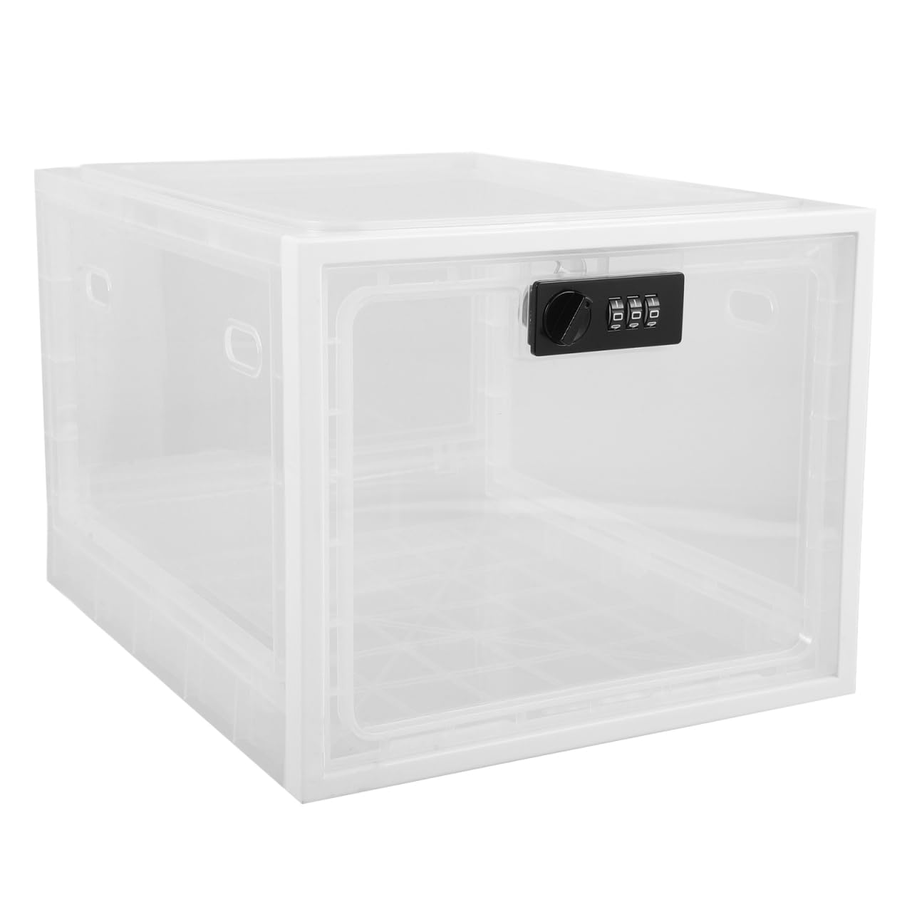 Premium Lockable Storage Box - Combination Lock Box for Food Medicine and Home Safety External Size 30 x 23 x 19 cm Acrylic