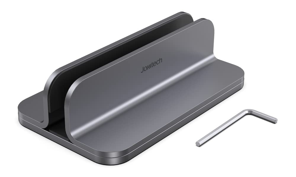 JOKItech Aluminum Laptop Vertical Stand Organizer, Sturdy Laptop Computer Holder Desktop Stand Compatible with New Retina Apple MacBook Pro/Air