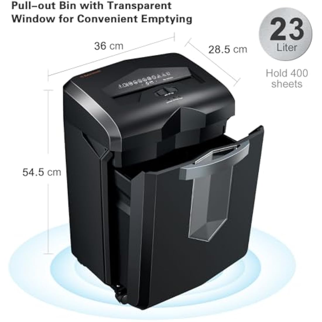Bonsaii Heavy Duty Paper Shredder, 60-Minute 18 Sheets Cross Cut Office Credit Card Shredders for Industrial and Business Use, 23-Litre Pullout Bin with 4 Casters, Black (C149-C)
