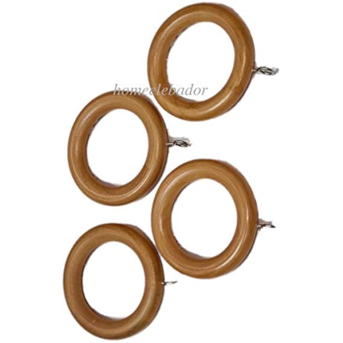 Wooden Curtain Rings 38mm with Screw Eye Natural Wood Drapery Curtain Rings Rod Hanging Sliding Eyelet for 35mm Poles Pack of 18.