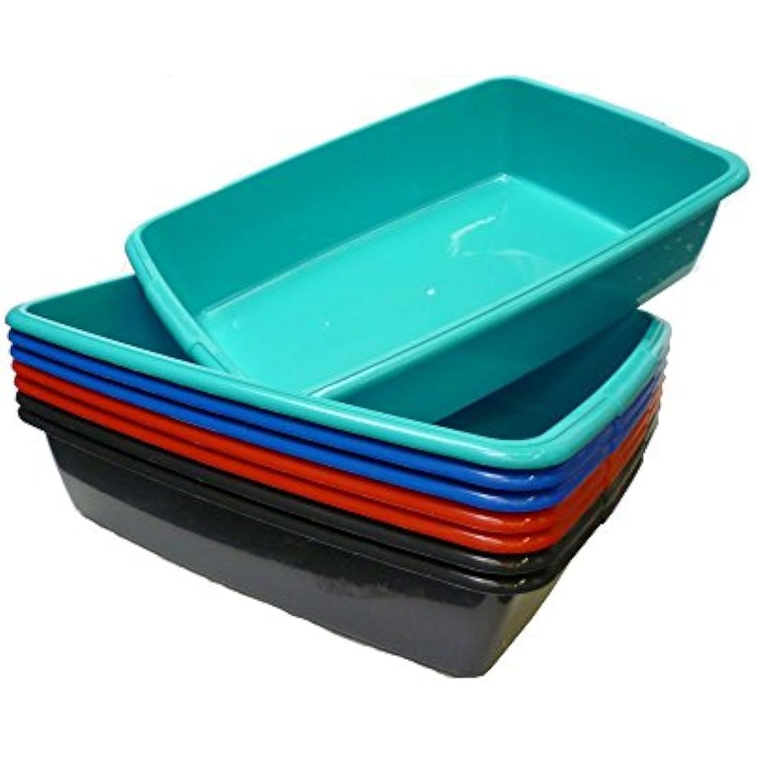 Whitefurze Plastic Cat Litter Tray, Large