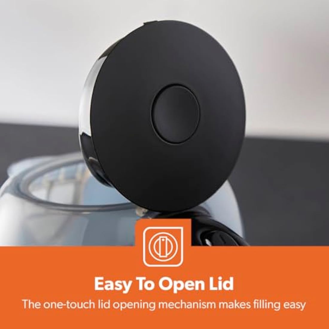 GEEPAS Illuminating Electric Kettle | 1.7L Cordless Jug Kettle with LED Lighting for Hot Water Tea or Coffee | Boil Dry Protection & Auto Shut Off | Swivel Base with Auto Lid Open | 2200W Black