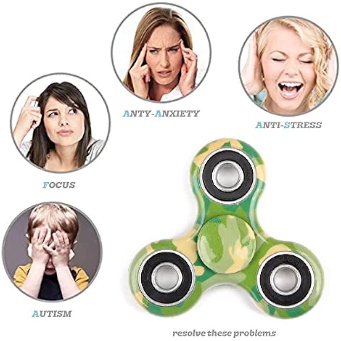 SCIONE Fidget Spinner 12 Pack ADHD Stress Relief Anxiety Toys Fidget Spinners Gift for Kids and Adults Finger Toy with Bearing Focus Fidget Restless Colorful Hand Spinner