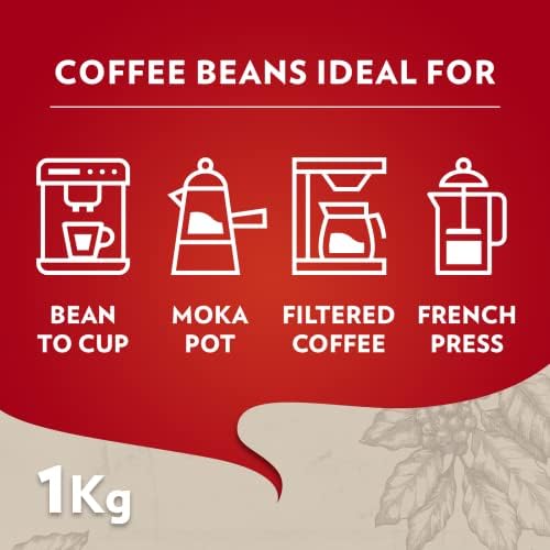 Lavazza, Qualità Rossa, Coffee Beans, Arabica and Robusta, Intensity 5/10, Medium Roasting, 1 Kg
