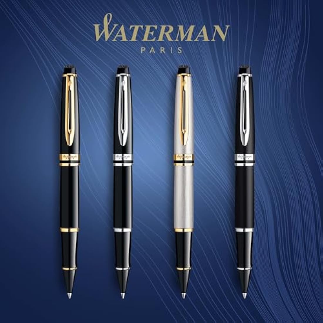 Waterman Expert Rollerball Pen | Gloss Black with Chrome Trim | Fine Point | Black Ink | Gift Box