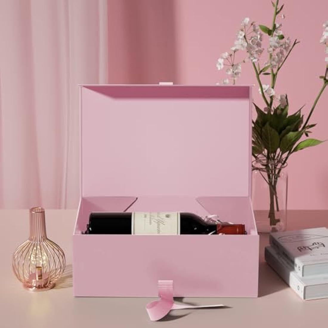GIFTSAY Magnetic Gift Box for Presents 32.2 x20.3 x11.4 cm,Large Gift Boxes Pink with Lid for Gifts, Paper Wedding Favor Boxes,Birthday Gift Box Bulk, Party Favor Boxes