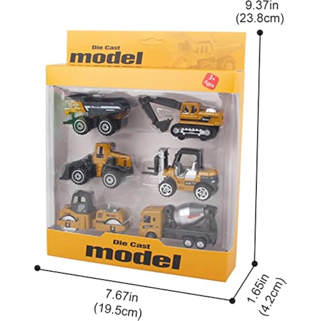 Coolplay Construction Vehicles Toy Set for Kids, Little Truck Cars Toy Roller Bulldozers Forklift Excavator Asphalt Car Dump for Boys 3 Years Old