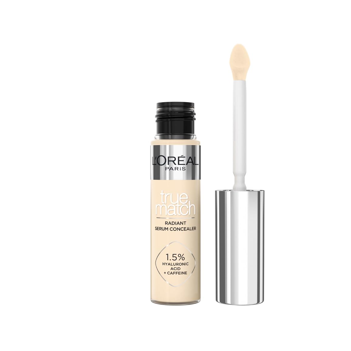 L'Or?al Paris Serum Concealer, Medium Coverage, Radiant Finish, With 1.5% Hyaluronic Acid and Caffeine, True Match, 0.5D, 10ml