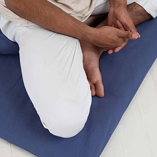 basaho Zabuton Meditation Mat | Organic Cotton | Recycled Fibre Filling (Zen Black)